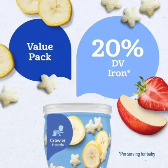 Gerber Baby Food Strawberry Apple & Banana Puffs Variety Pack Baby Snack - 4ct/1.48oz image {3}