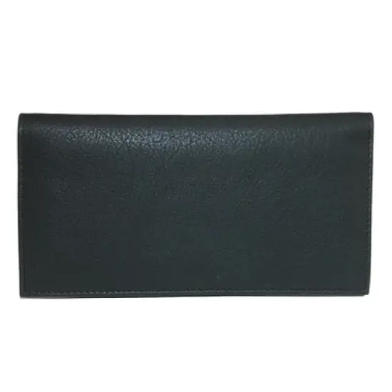 CTM Leather Solid Color Checkbook Cover Wallet image {2}