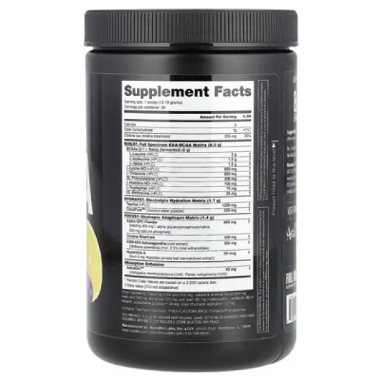 NutraBio Alpha EAA, Blueberry Lemonade, 0.87 lb (395 g) image {1}