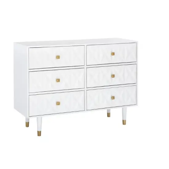 6 Drawer Geo Textured Dresser - Linon image {16}