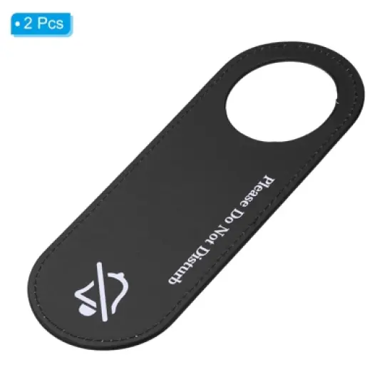 Unique Bargains PU Leather Waterproof Double-Side Office Home Meeting Door Hanger Sign 2 Pcs image {2}