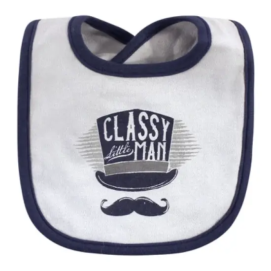 Hudson Baby Infant Cotton Bib and Sock Set 8pk, Little Man, One Size image {6}