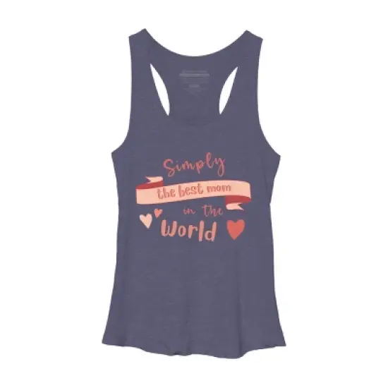 Women's Design By Humans Mother's Day Simply the Best Mom Banner By BoogieCreates Racerback Tank Top image {4}