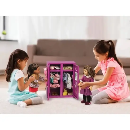 School Style Double Doll Locker - Purple image {1}