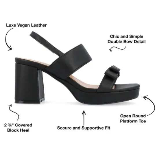 Journee Collection Womens Brookan Sling Back Covered Block Heel Platform Sandals image {7}