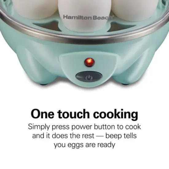 Hamilton Beach 7-Capacity Egg Cooker - Green: Electric Egg Boiler & Poacher, Steamer, 300W, Hand Wash, Plastic image {3}