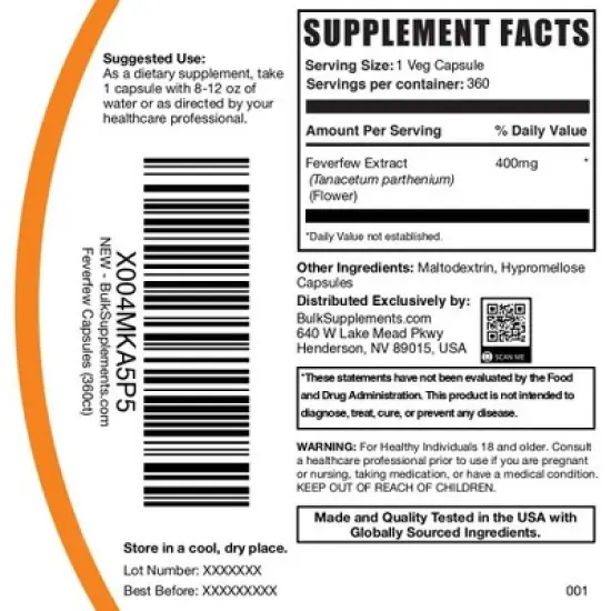 BulkSupplements Feverfew Extract Capsules image {5}