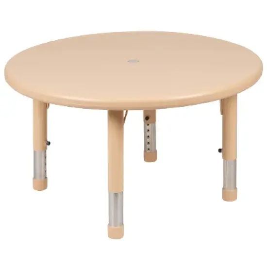 Flash Furniture 33" Round Plastic Height Adjustable Activity Table image {11}
