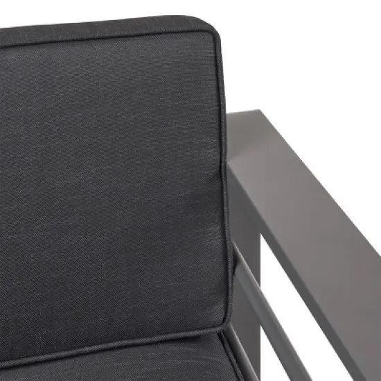 Christopher Knight Home Cape Coral Outdoor Loveseat - Aluminum Gray/Dark Gray image {7}