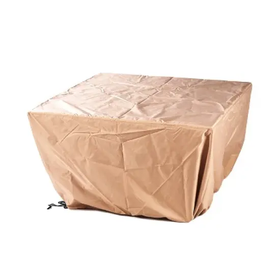 5pc Outdoor Dining Set with 42" Aluminum Square Damask Design Fire Table & Deep Seating Swivel Rocking Chairs - Oakland Living image {13}