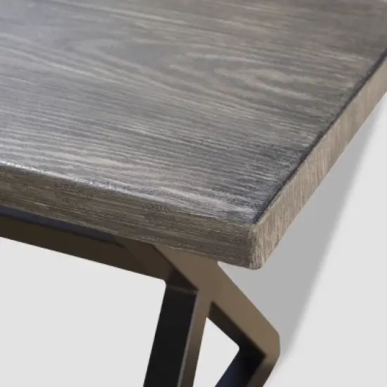 Rolando Rectangular Aluminum Dining Table - Brown - Christopher Knight Home image {3}