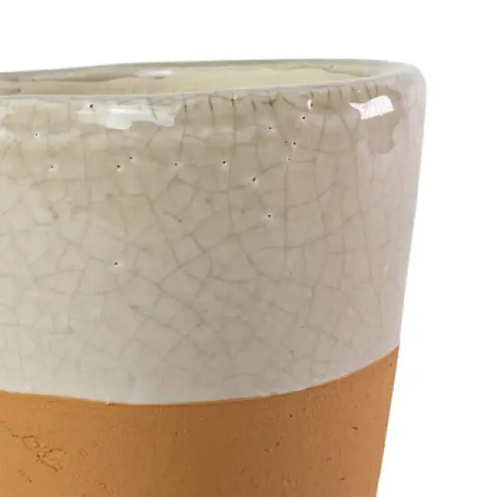 Gray Top Dipped Terracotta Planter - Foreside Home & Garden image {3}