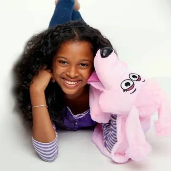Happy Nappers Cuddleuppets: Poodle - Pink - 2-In-1: Plush Puppet & Blanket image {2}
