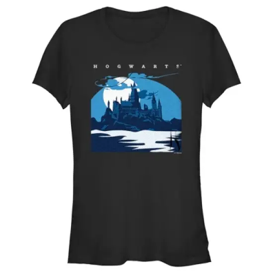 Junior's Harry Potter Hogwarts at Night T-Shirt image {3}