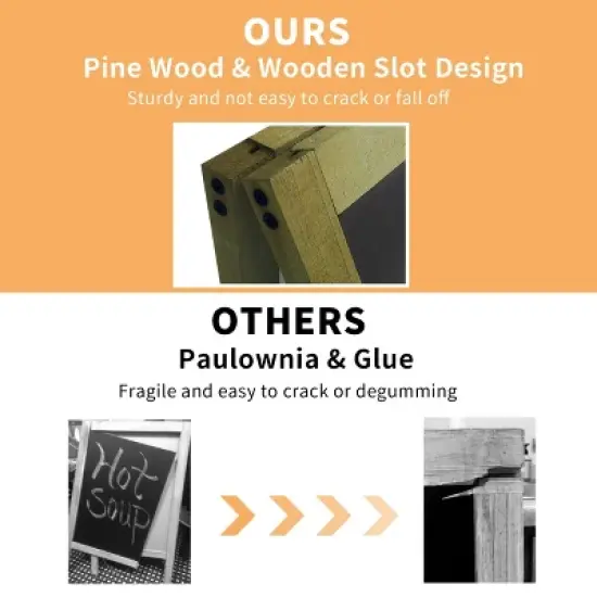 Artloge Heavy Duty A-Frame Magnetic Chalkboard 2-Sided FreestandingChalkboard Sign Sidewalk Cafe Menu Board Wedding Signage -Brown image {6}