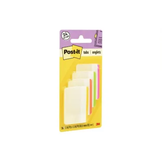 Post-it 24ct 2" Durable Lined Filing Tabs 4 Colors: Removable Plastic Filing Accessories, Multicolored, 1.5" x 2.0" image {13}