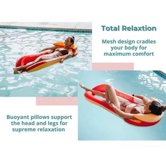 Toynk Inflatable Swimming Pool PVC Float Lounge Recliner | Red image {3}