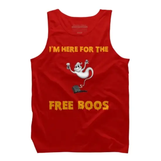 Men's Design By Humans I'm Here For The Free Boos Funny Halloween Ghost Shirt By Galvanized Tank Top image {5}