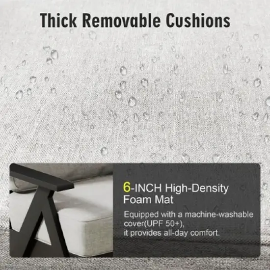 YARDSIGHT 3-Piece Outdoor Patio Swivel Chair Set with 2 Armchairs & Side Table, Weather-Resistant Furniture for Balcony, Porch, Deck image {5}