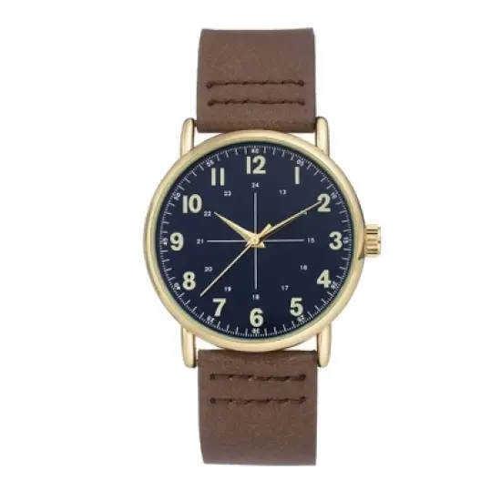 Men's Easy Read Strap Watch - Goodfellow & Co&trade; Brown image {1}