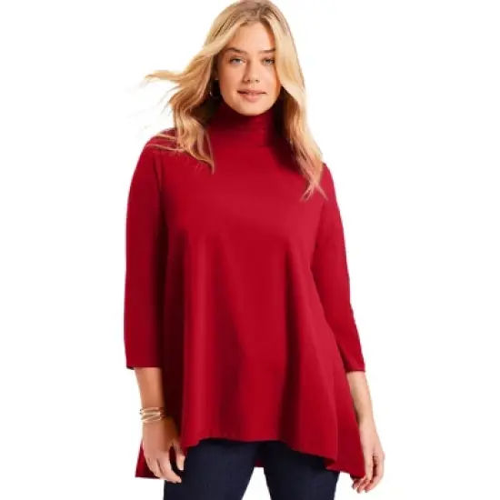June + Vie by Roaman's Women&rsquo;s Plus Size One+Only Mock-Neck Tunic image {5}
