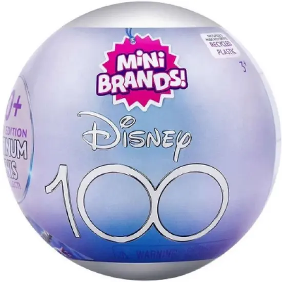 5 Surprise Mini Brands! Disney 100 Platinum Mystery Capsule (One Pack) image {1}