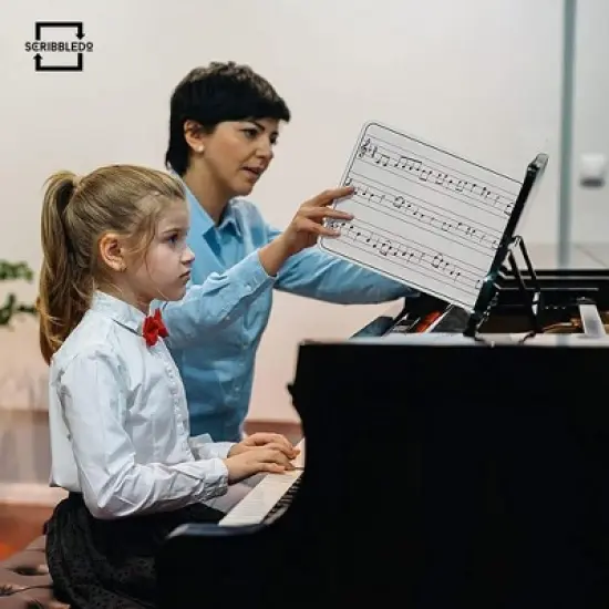 SCRIBBLEDO Music Staff Dry Erase 9"X12" Board 5-Pack, Erasers Included image {3}