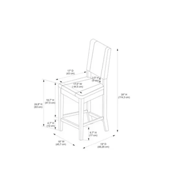 24" Milano Counter Height Barstool - Linon image {8}