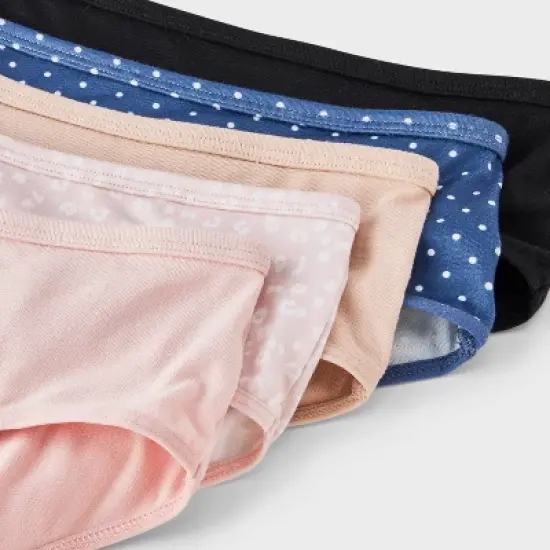 Girls' 5pk Animal and Dot Printed Brushed Microfiber Hipster Underwear - art class&trade; image {2}