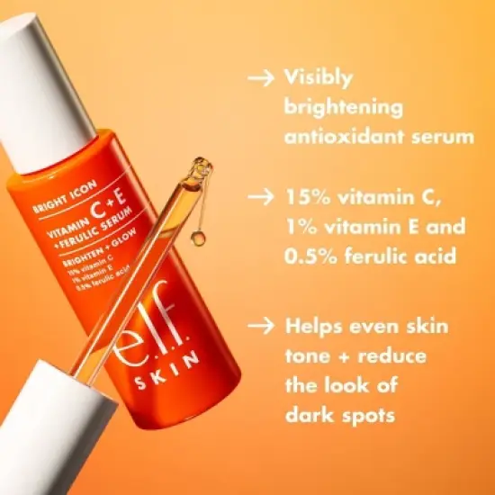 e.l.f. SKIN Bright Icon Vitamin C + E + Ferulic Face Serum - 1 fl oz image {3}