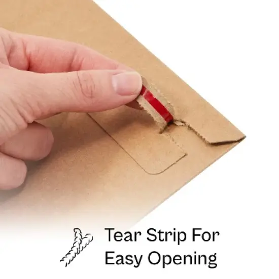 PSBM 100 Pieces 6" x 8" Kraft Rigid Photo Document Mailers Cardboard Envelopes 28 pt. image {4}