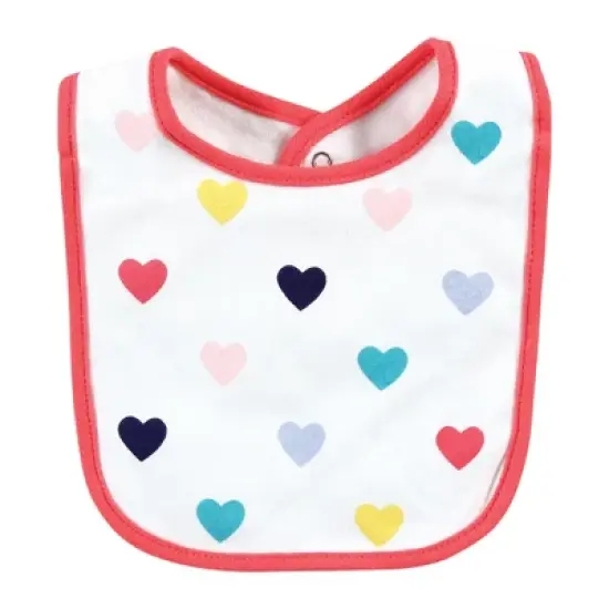 Hudson Baby Infant Girls Cotton Bibs, Girl Bold Family, One Size image {4}