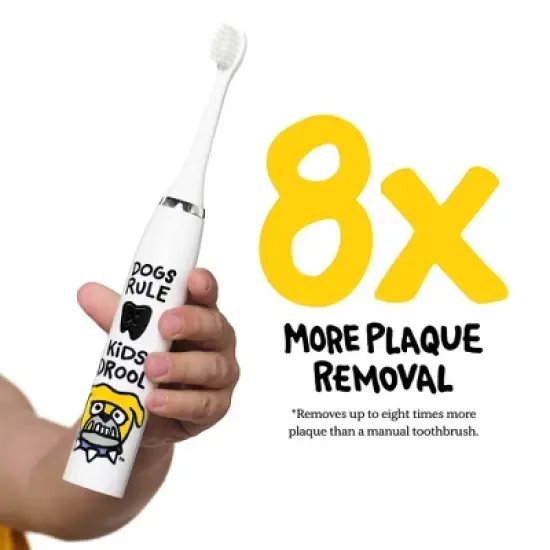 Made by Dentists Kids' Rechargeable Electric Toothbrush with 2 Replacement Toothbrush Heads and Charger - Bulldog image {1}