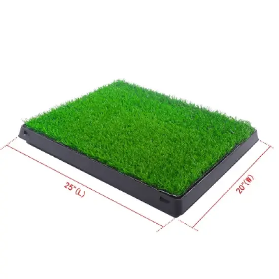 FURNIinspire Pet Crates and Houses,  Indoor and Outdoor Pet Loo with Grass, Toilet Substitute, Suitable Size for Many Dogs, Green, 24.81"*20.08"*2.36" image {4}