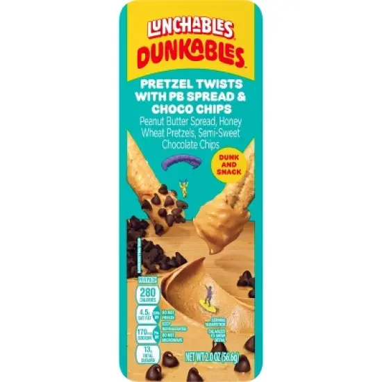 Lunchables Dunkables Pretzel with Peanut Butter and Chocolate Chips - 2oz image {13}