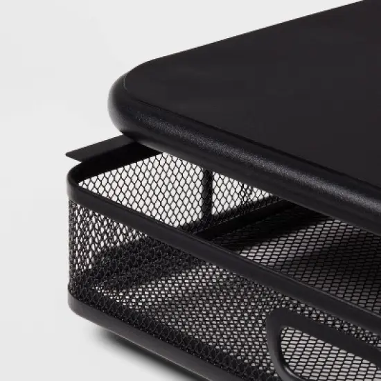 Mesh Monitor Stand with Drawer Black - Brightroom&trade; image {2}