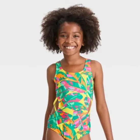 Girls' Paradise Palm Sleeveless One Piece Swimsuit - Cat & Jack&trade; image {3}