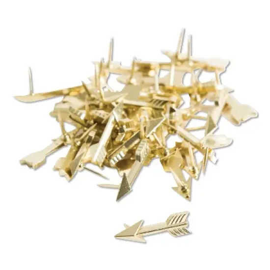 U Brands Fashion Push Pins Steel Gold 3/8" 36/Pack 3083U06-24 image {1}