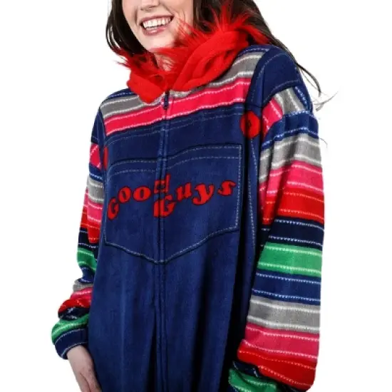 Chucky Men's Cosplay Hooded Kigurumi Halloween Union Suit With Zipper Pull image {2}