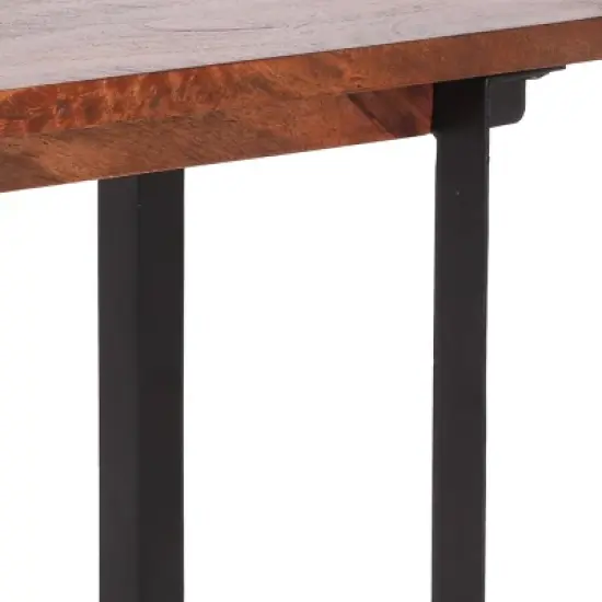 Pisgah Handcrafted Modern Industrial Mango Wood Dining Bench Country Brown/Black - Christopher Knight Home image {4}