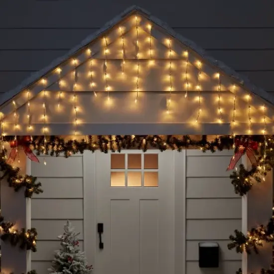 175ct LED Christmas Icicle Lights Spool Warm White with White Wire - Wondershop&trade; image {1}