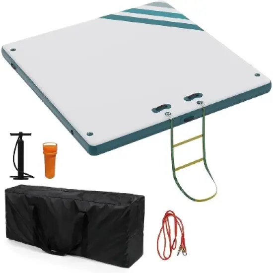 Inflatable Floating Dock, Swim Platform Thick Lake Floats, Non-Slip Air Dock Platform with Portable Bag, Floating Platform Island for Pool Beach image {6}