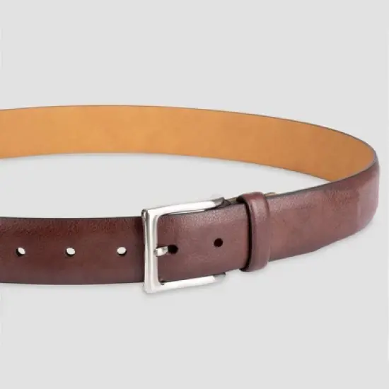 Men's Big & Tall Feather Edge Pebble Belt - Goodfellow & Co&trade; Brown image {2}