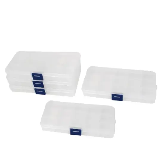 Unique Bargains Plastic Fishing Bait Storage Angling Tackle Box Container Clear 5 PCS image {5}