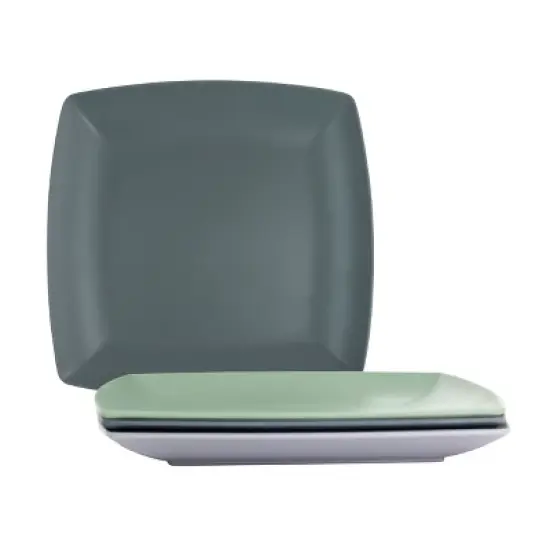 Gibson Home Grayson 4 Piece 8.5 Inch Square Melamine Dessert Plate Set in Assorted Colors image {2}