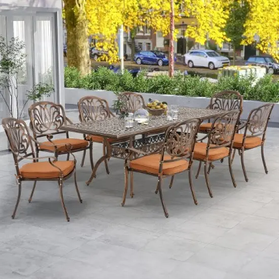 EROMMY 8 - Person Rectangular Outdoor Dining Set with Cushions image {3}