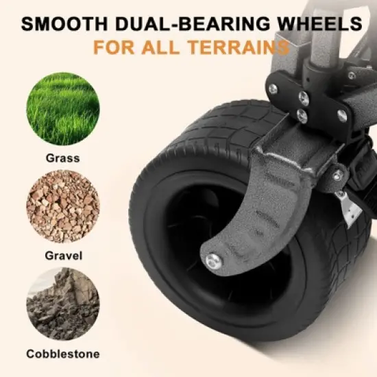 SKONYON Foldable Wagon Cart Collapsible Heavy Duty Utility Cart Extra Large Wheels, Holds Up to 600 Pounds image {6}