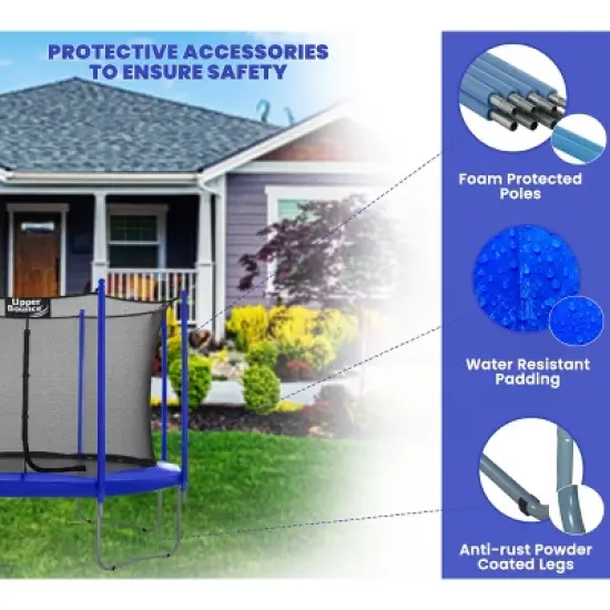 Upper Bounce Round Trampoline Set with Safety Enclosure System - Backyard Trampoline - Outdoor Trampoline for Kids - Adults image {4}