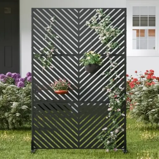 PexFix Metal Freestanding Privacy Screen Garden Fence For Deck Patio Balcony Outdoor Privacy Panel Palace Pattern image {3}