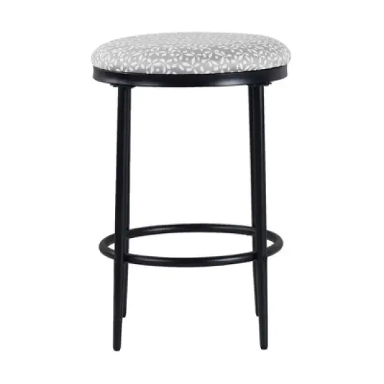 Upholstered Metal Barstool - HomePop image {1}